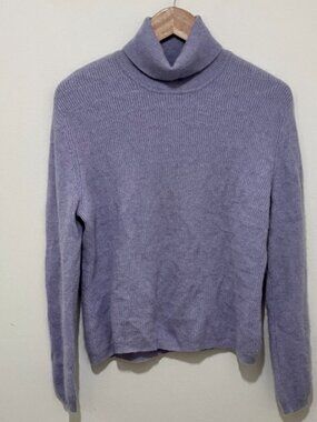 Country Shop Lavender 100% Cashmere Turtleneck Sweater Womens Size L